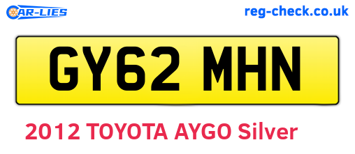 GY62MHN are the vehicle registration plates.