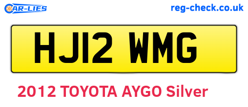 HJ12WMG are the vehicle registration plates.