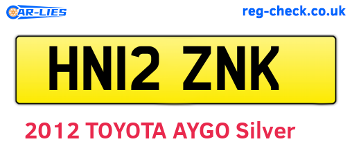 HN12ZNK are the vehicle registration plates.