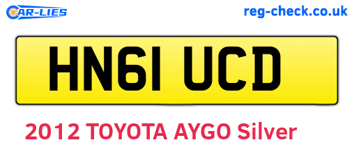 HN61UCD are the vehicle registration plates.