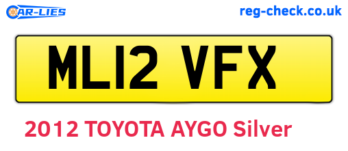 ML12VFX are the vehicle registration plates.