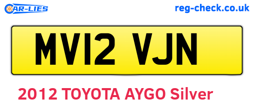 MV12VJN are the vehicle registration plates.
