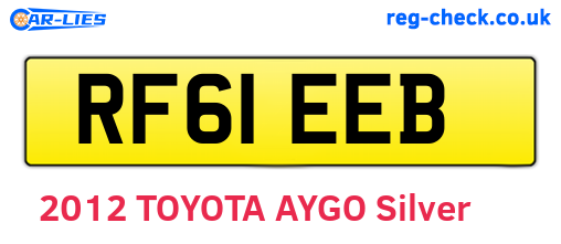 RF61EEB are the vehicle registration plates.