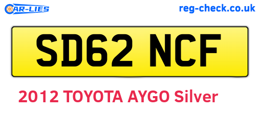 SD62NCF are the vehicle registration plates.