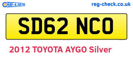 SD62NCO are the vehicle registration plates.