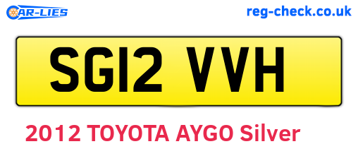 SG12VVH are the vehicle registration plates.