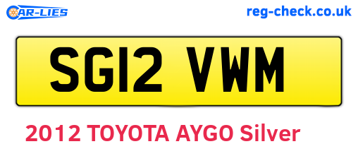 SG12VWM are the vehicle registration plates.