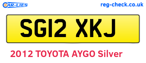 SG12XKJ are the vehicle registration plates.