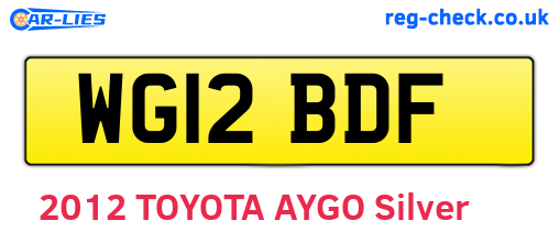 WG12BDF are the vehicle registration plates.