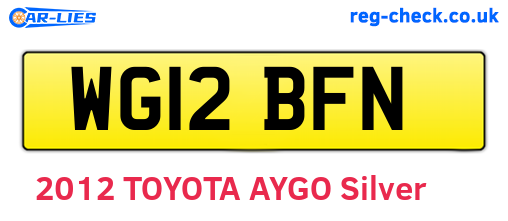 WG12BFN are the vehicle registration plates.