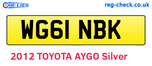 WG61NBK are the vehicle registration plates.