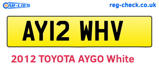AY12WHV are the vehicle registration plates.