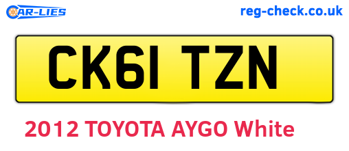 CK61TZN are the vehicle registration plates.