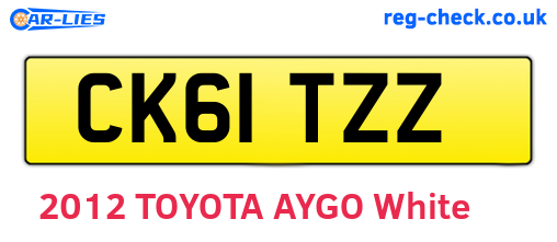 CK61TZZ are the vehicle registration plates.