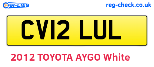 CV12LUL are the vehicle registration plates.