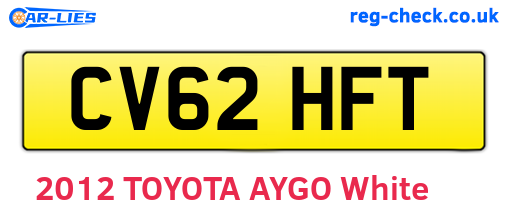 CV62HFT are the vehicle registration plates.