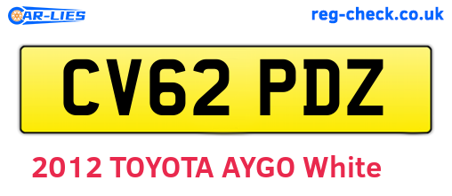 CV62PDZ are the vehicle registration plates.