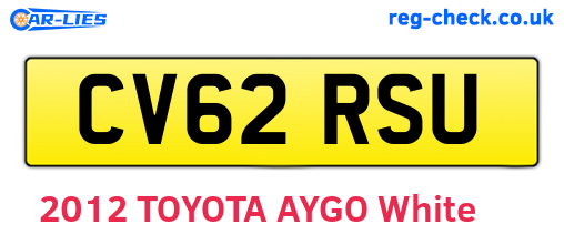 CV62RSU are the vehicle registration plates.