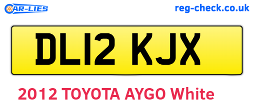 DL12KJX are the vehicle registration plates.