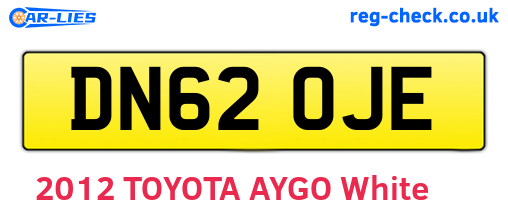 DN62OJE are the vehicle registration plates.