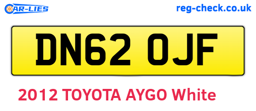 DN62OJF are the vehicle registration plates.