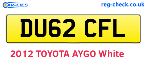 DU62CFL are the vehicle registration plates.
