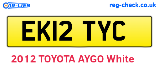 EK12TYC are the vehicle registration plates.