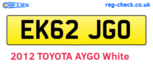 EK62JGO are the vehicle registration plates.