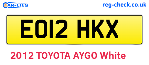 EO12HKX are the vehicle registration plates.