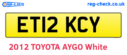 ET12KCY are the vehicle registration plates.