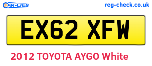 EX62XFW are the vehicle registration plates.
