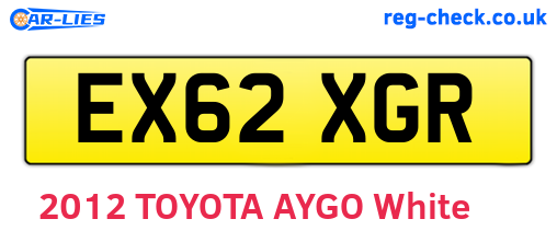 EX62XGR are the vehicle registration plates.