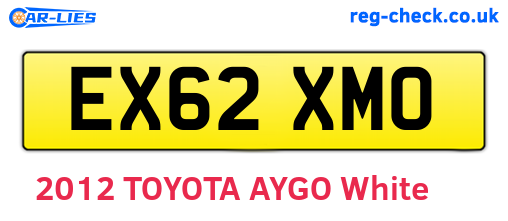 EX62XMO are the vehicle registration plates.