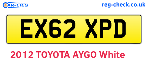 EX62XPD are the vehicle registration plates.