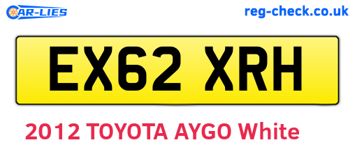 EX62XRH are the vehicle registration plates.