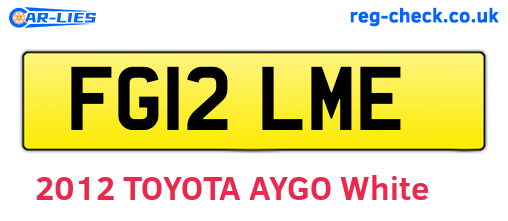 FG12LME are the vehicle registration plates.
