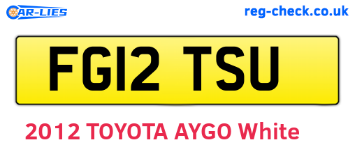 FG12TSU are the vehicle registration plates.