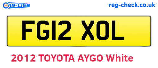 FG12XOL are the vehicle registration plates.