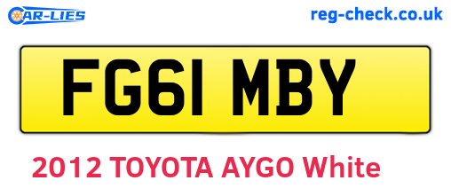 FG61MBY are the vehicle registration plates.