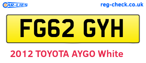 FG62GYH are the vehicle registration plates.