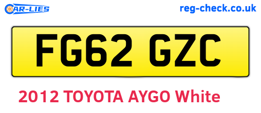 FG62GZC are the vehicle registration plates.