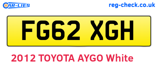 FG62XGH are the vehicle registration plates.