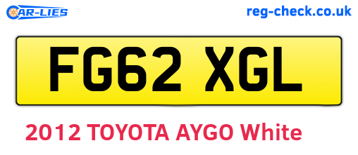 FG62XGL are the vehicle registration plates.