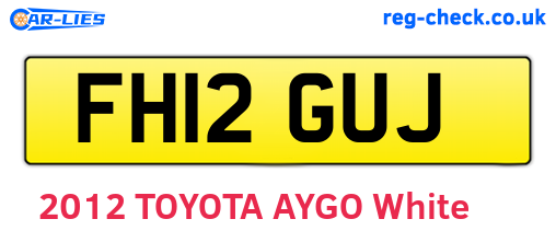 FH12GUJ are the vehicle registration plates.