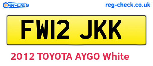 FW12JKK are the vehicle registration plates.