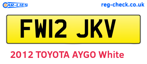 FW12JKV are the vehicle registration plates.