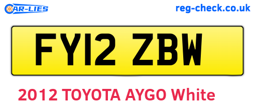FY12ZBW are the vehicle registration plates.