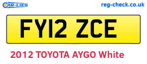 FY12ZCE are the vehicle registration plates.