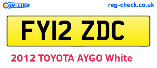 FY12ZDC are the vehicle registration plates.