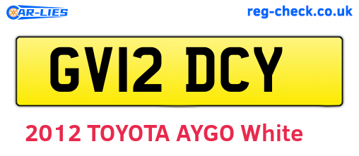 GV12DCY are the vehicle registration plates.